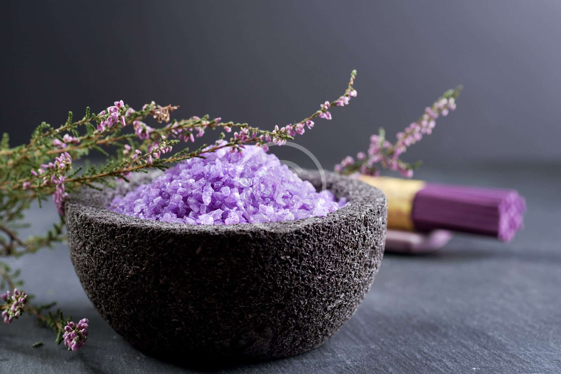 Lavender herb and cosmetic salt