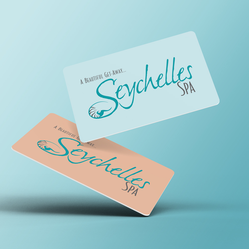 Seychelles SPA gift cards on green background